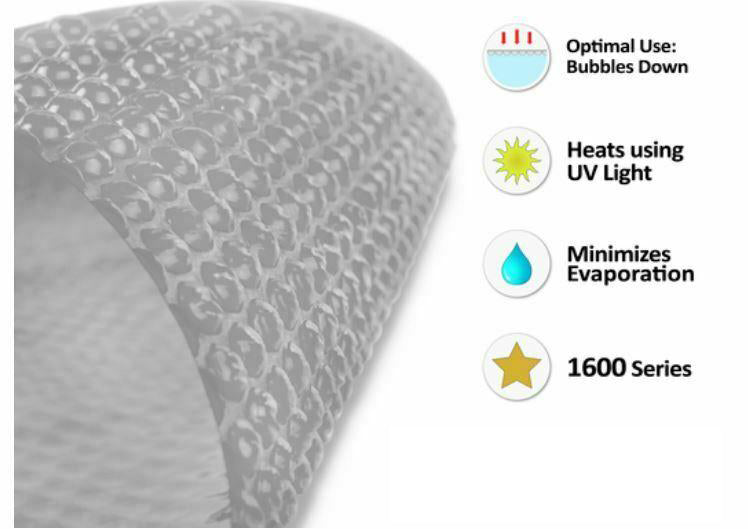 sun2solar 1600 series clear oval swimming pool solar covers - (choose size)