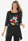 disney women's hanky hem black tunic mickey mouse and minnie mouse