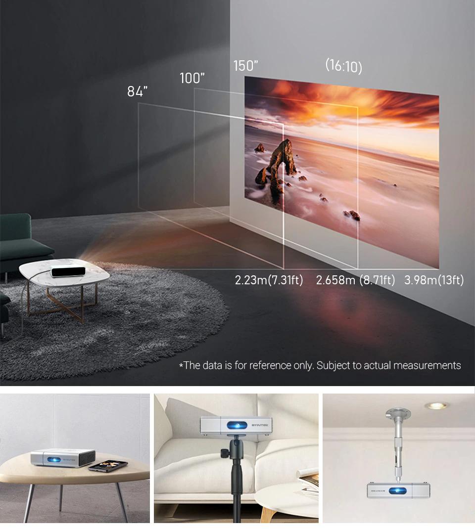 u50 full hd 1080p android wifi smart 2k 3d 4k tv portable laser home theater min