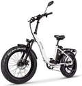 SOHOO 48V500W13AH 20"x4.0 Adult Folding Fat Tire E-Bike Mountain Electric Bicycle Beach Cruiser Snow Bike (White)
