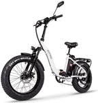 SOHOO 48V500W13AH 20"x4.0 Adult Folding Fat Tire E-Bike Mountain Electric Bicycle Beach Cruiser Snow Bike (White)