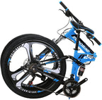 Eurobike G4 Mountain Bike 26 Inches 3 Spoke Wheels Dual Suspension Folding Bike 21 Speed MTB