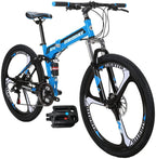 Eurobike G4 Mountain Bike 26 Inches 3 Spoke Wheels Dual Suspension Folding Bike 21 Speed MTB