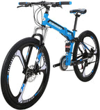 Eurobike G4 Mountain Bike 26 Inches 3 Spoke Wheels Dual Suspension Folding Bike 21 Speed MTB