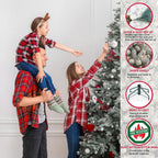 7.5 ft. Pre-Lit Incandescent Flocked Birmingham Fir Artificial Christmas Tree with 400 UL Clear Lights