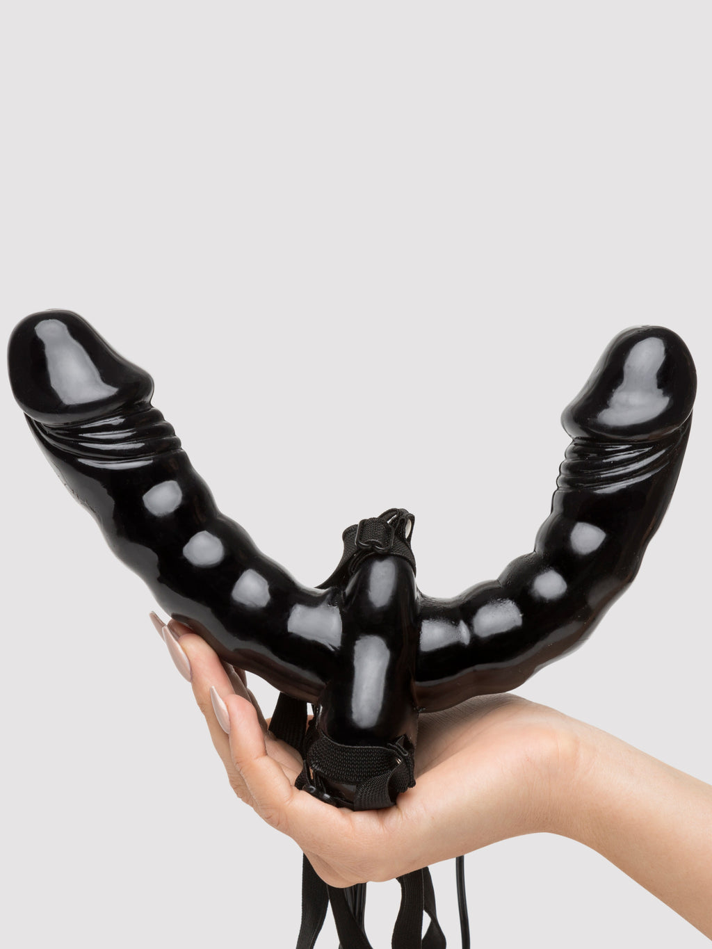 Fetish Fantasy Double Delight Vibrating Double Dildo Strap-On Set, Black