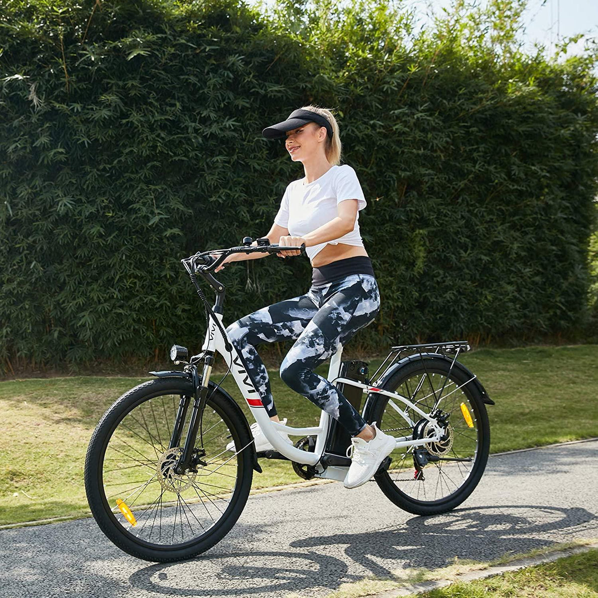 VIVI 26" Electric Bikes for Adults, 350W Electric Bicycle with 36V 8Ah Removable Lithium-ion Battery, Men Women Cruiser Bike/City Ebike,  7 Speed Gear, Max Speed 20Mph