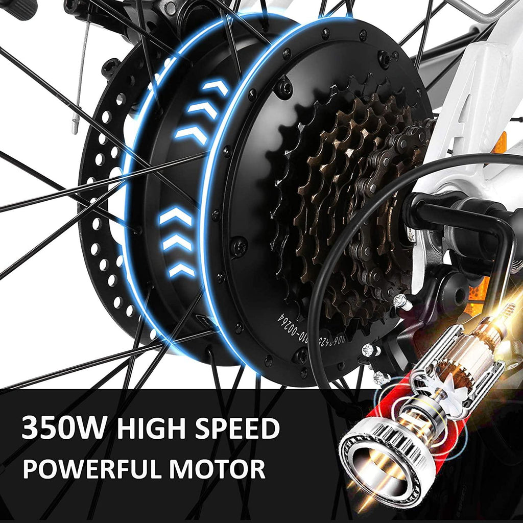 VIVI 26" Electric Bikes for Adults, 350W Electric Bicycle with 36V 8Ah Removable Lithium-ion Battery, Men Women Cruiser Bike/City Ebike,  7 Speed Gear, Max Speed 20Mph