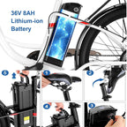 VIVI 26" Electric Bikes for Adults, 350W Electric Bicycle with 36V 8Ah Removable Lithium-ion Battery, Men Women Cruiser Bike/City Ebike,  7 Speed Gear, Max Speed 20Mph