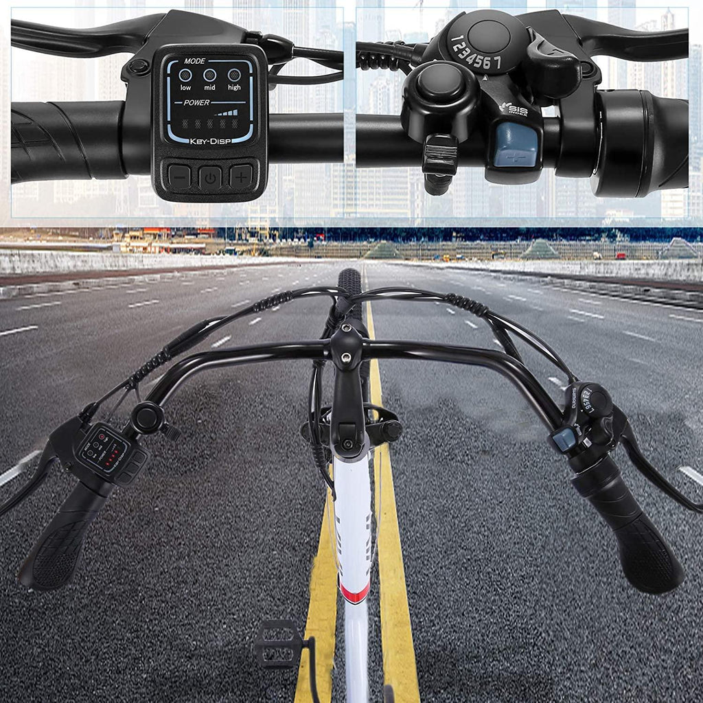 VIVI 26" Electric Bikes for Adults, 350W Electric Bicycle with 36V 8Ah Removable Lithium-ion Battery, Men Women Cruiser Bike/City Ebike,  7 Speed Gear, Max Speed 20Mph