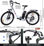 VIVI 26" Electric Cruiser Bike,350W Electric Bike/City Ebike with Removable 36V 8Ah Lithium-ion Battery, 7 Speed Commuter Electric Bicycles,20MPH &amp; 50 Mile RanAdult Electric Bikes