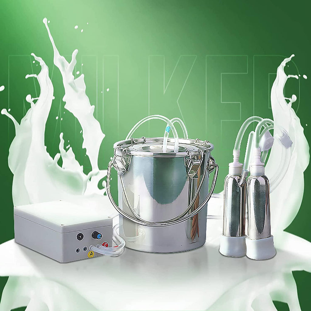 dishengzhen cow milking machine electric, auto-stop device for cow livestock household farm, 5l food grade stainless steel milking bucket, for farm household milker