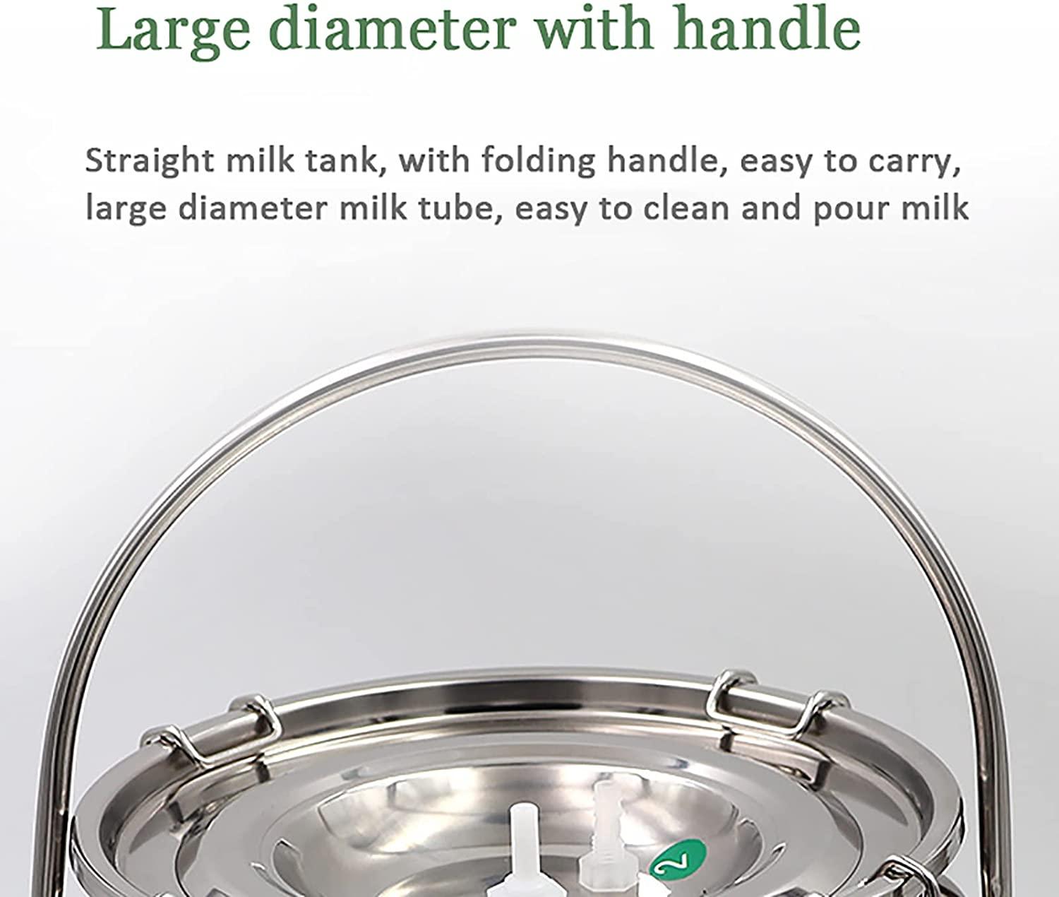 dishengzhen cow milking machine electric, auto-stop device for cow livestock household farm, 5l food grade stainless steel milking bucket, for farm household milker
