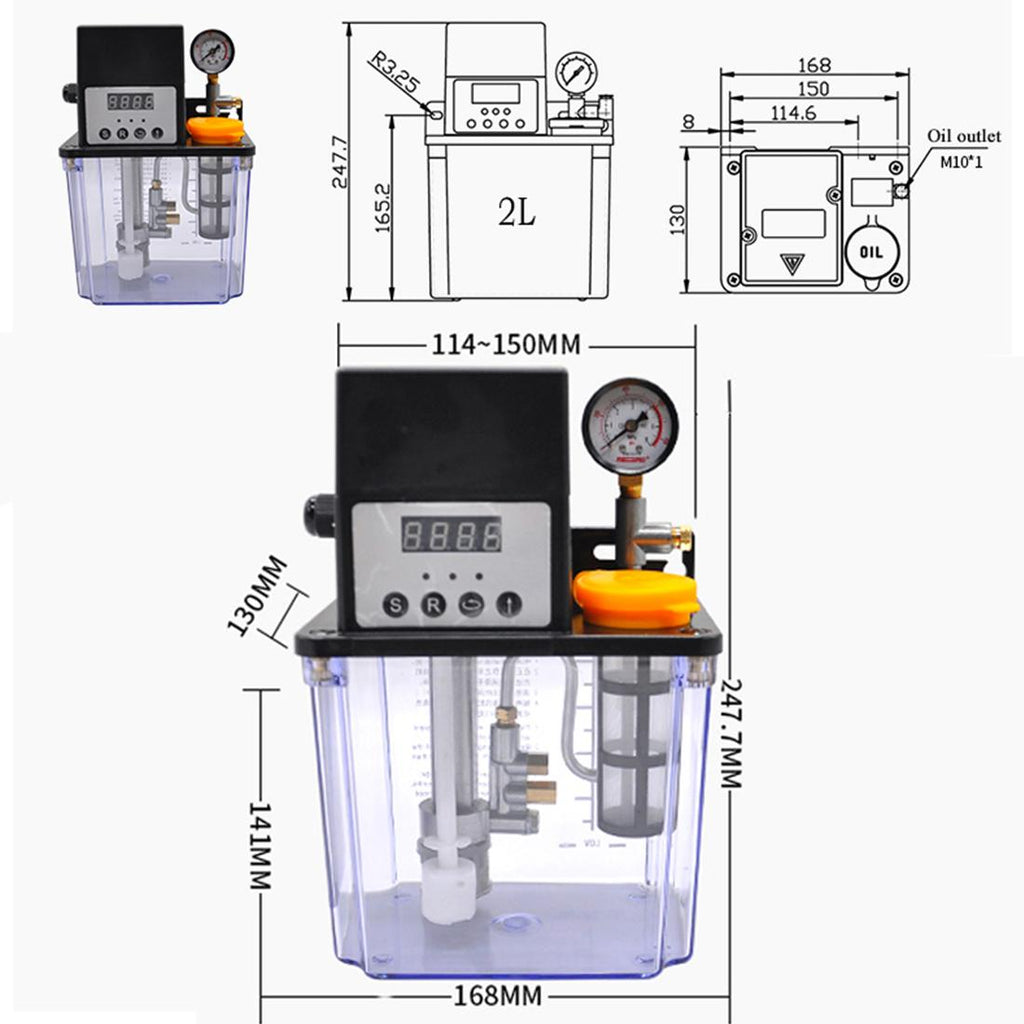 INTBUYING 2L Electric Lubrication Pump with Pressure Testing 220V