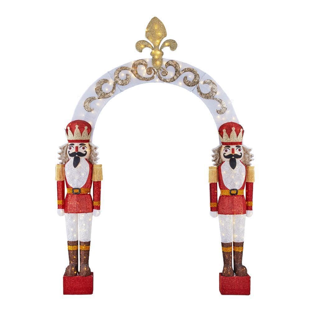9 ft Warm White LED Nutcracker Arch Holiday Yard Decoration