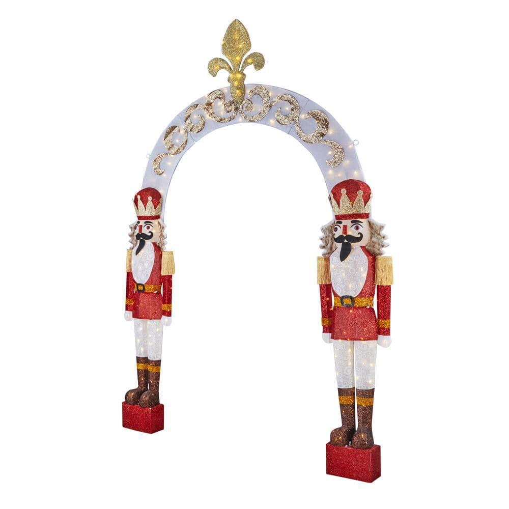 9 ft Warm White LED Nutcracker Arch Holiday Yard Decoration