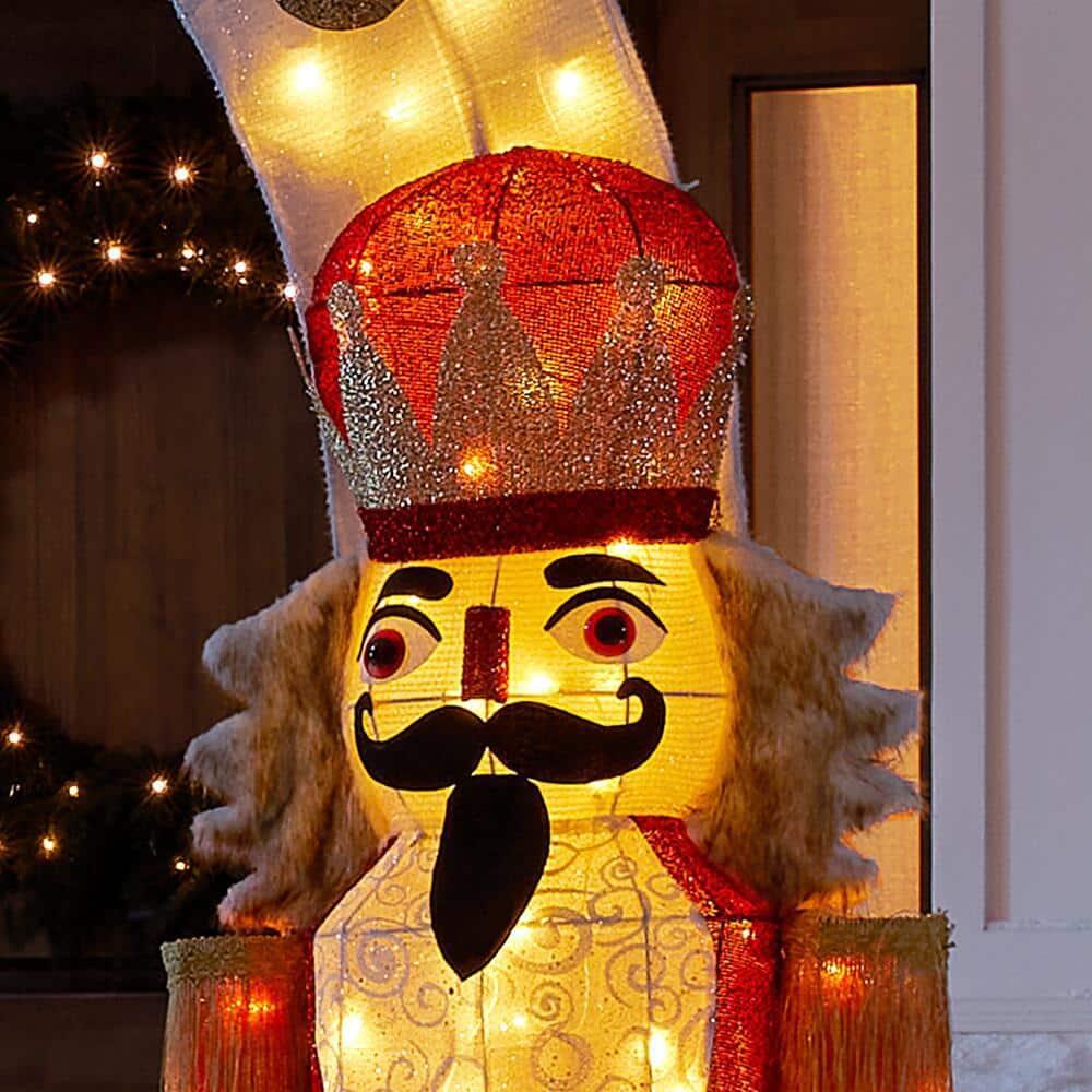 9 ft Warm White LED Nutcracker Arch Holiday Yard Decoration