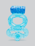 BASICS Vibrating Twin Cock Ring, Blue