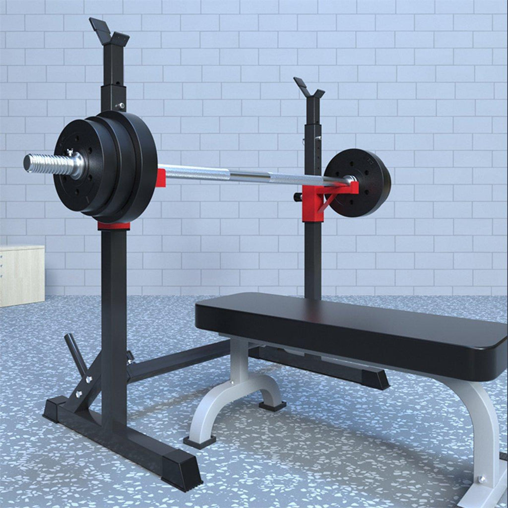 KUDOBarbell Rack Squat Stand Adjustable Bench Press Rack 770 Lbs. Max Load Multi-Function Weight Lifting Home Gym Fitness