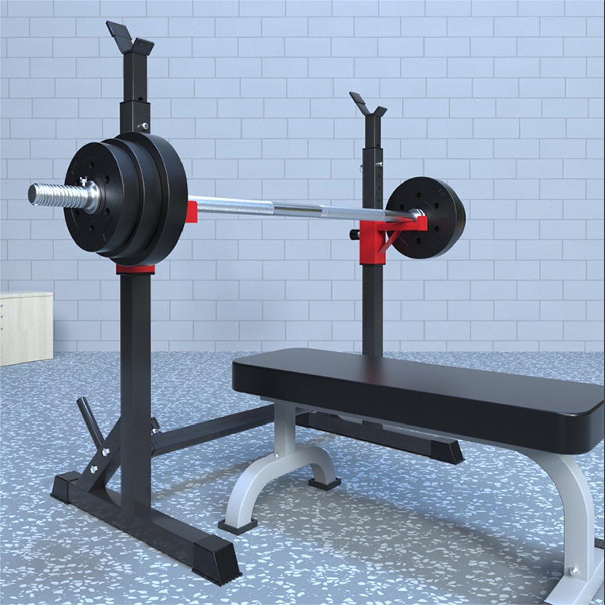 Squat Rack, Adjustable Height 32-64Inch Portable Dumbbell Racks Stand, Sturdy Steel Max Load 770 Lbs, Multi-Function Barbell Rack, Barbell Stand Weight Lifting Rack Gym