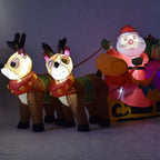 WYBFZTT-188 Christmas Inflatable Santa Cute Doll Pulled by 2 Reindeer Lights Party Outdoor Garden Yard Decoration Christmas Doll