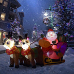 WYBFZTT-188 Christmas Inflatable Santa Cute Doll Pulled by 2 Reindeer Lights Party Outdoor Garden Yard Decoration Christmas Doll