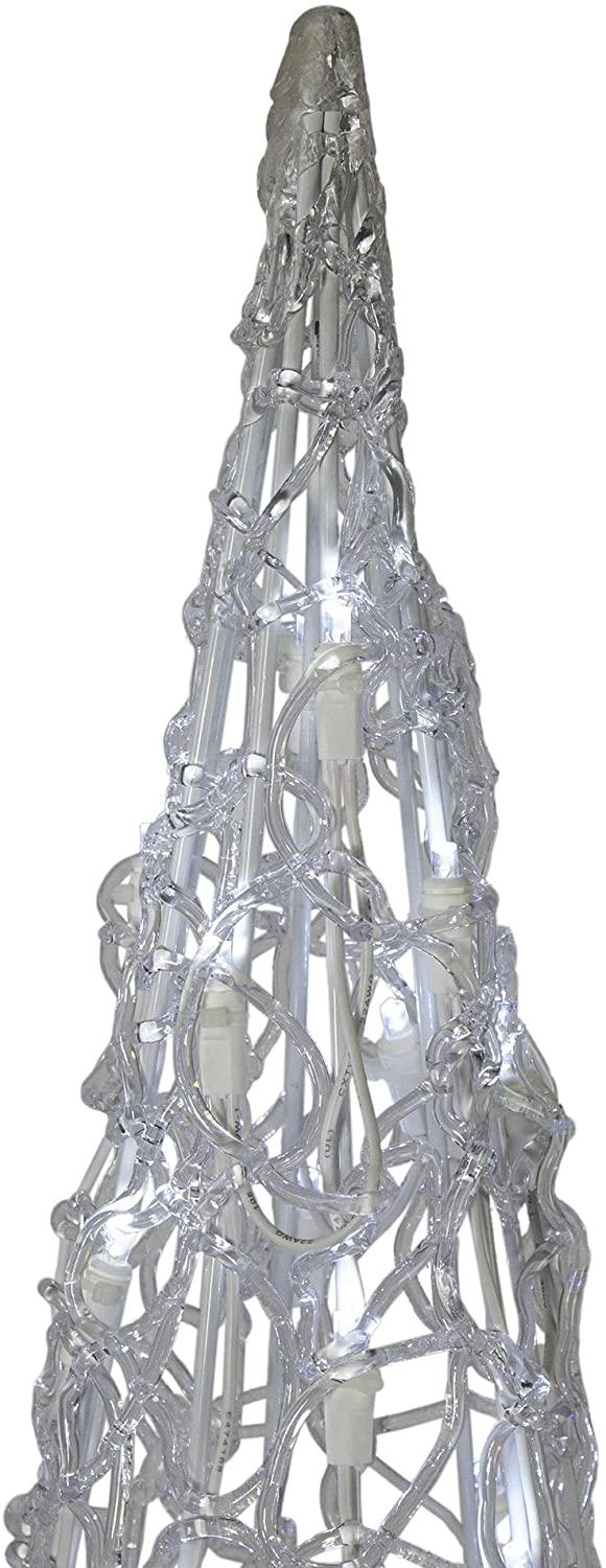 Hofert Set of 3 White LED Lighted Outdoor Christmas Cone Tree Yard Decors 4'