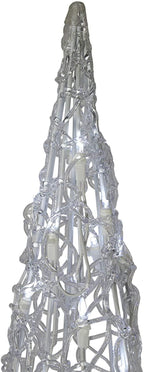 Hofert Set of 3 White LED Lighted Outdoor Christmas Cone Tree Yard Decors 4'