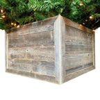 Farmhouse 27 in. W x 14.5 in. H, 37 in. Dia, Weathered Gray Decorative Christmas Tree Box Collar