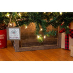 Farmhouse 27 in. W x 14.5 in. H, 37 in. Dia, Weathered Gray Decorative Christmas Tree Box Collar