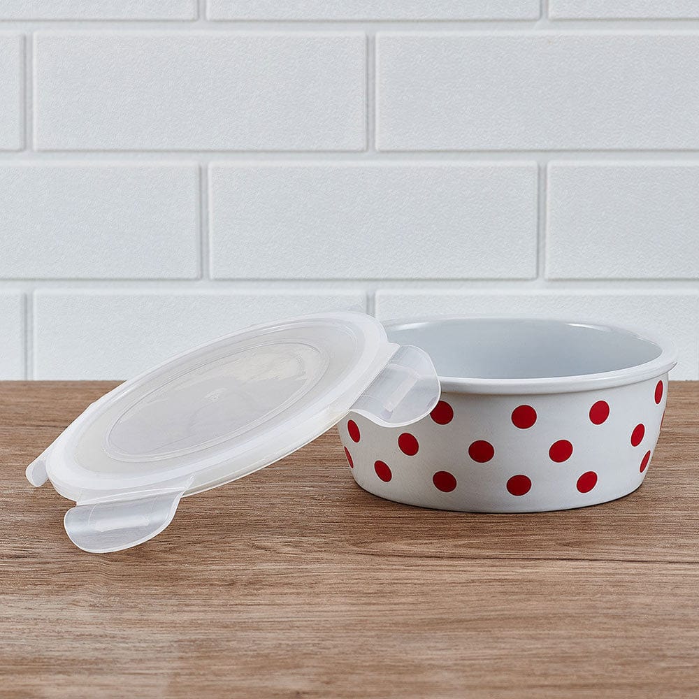 Kenna Red Storage Bowl with Lid