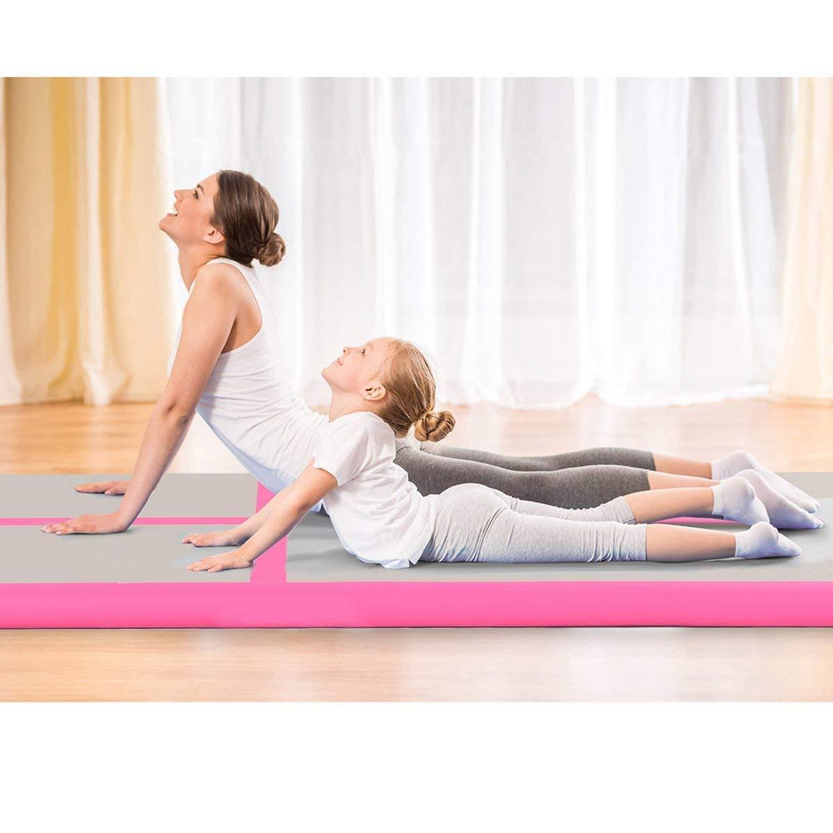 Fbsport Pink 4m/13ft Inflatable Air Track Tumbling Gymnastic Mat Floor Home Training W/ Pump