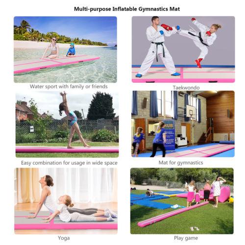 Fbsport Pink 4m/13ft Inflatable Air Track Tumbling Gymnastic Mat Floor Home Training W/ Pump