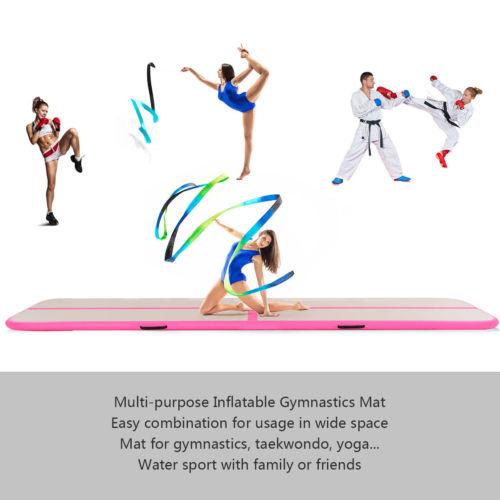 Fbsport Pink 4m/13ft Inflatable Air Track Tumbling Gymnastic Mat Floor Home Training W/ Pump