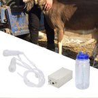 portable electric milking machine, 2l mini double head pulsation vacuum pump milker with breast pump &amp; milking bucket, automatic portable livestock milking equipment for goat sheep(#1)