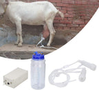 portable electric milking machine, 2l mini double head pulsation vacuum pump milker with breast pump &amp; milking bucket, automatic portable livestock milking equipment for goat sheep(#1)