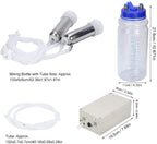 portable electric milking machine, 2l mini double head pulsation vacuum pump milker with breast pump &amp; milking bucket, automatic portable livestock milking equipment for goat sheep(#1)