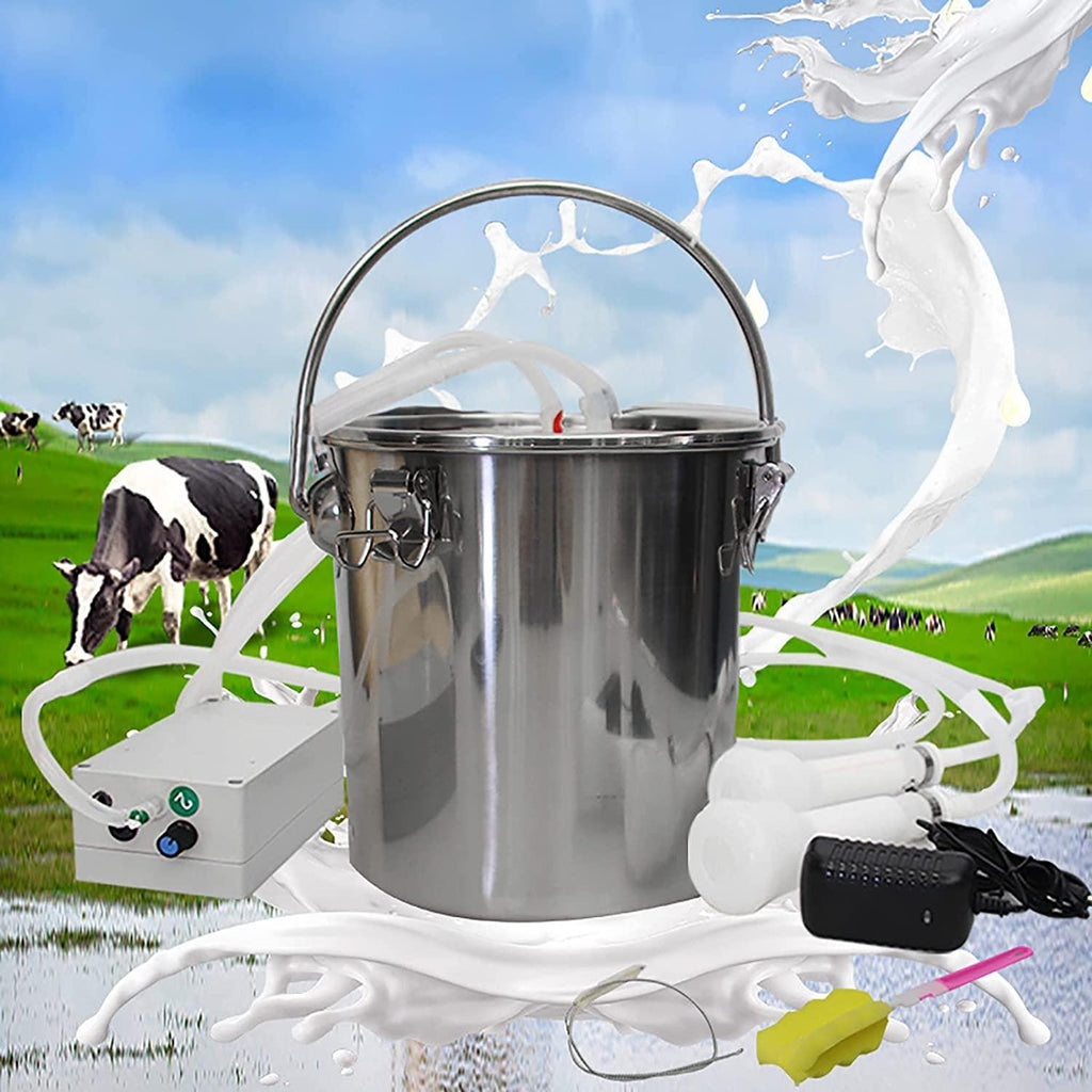 automatic portable livestock milking equipment, electric vacuum pulsation pump milker, portable pulsation vacuum pump goat milker livstock milking machine, goat milking machine for farm household milk