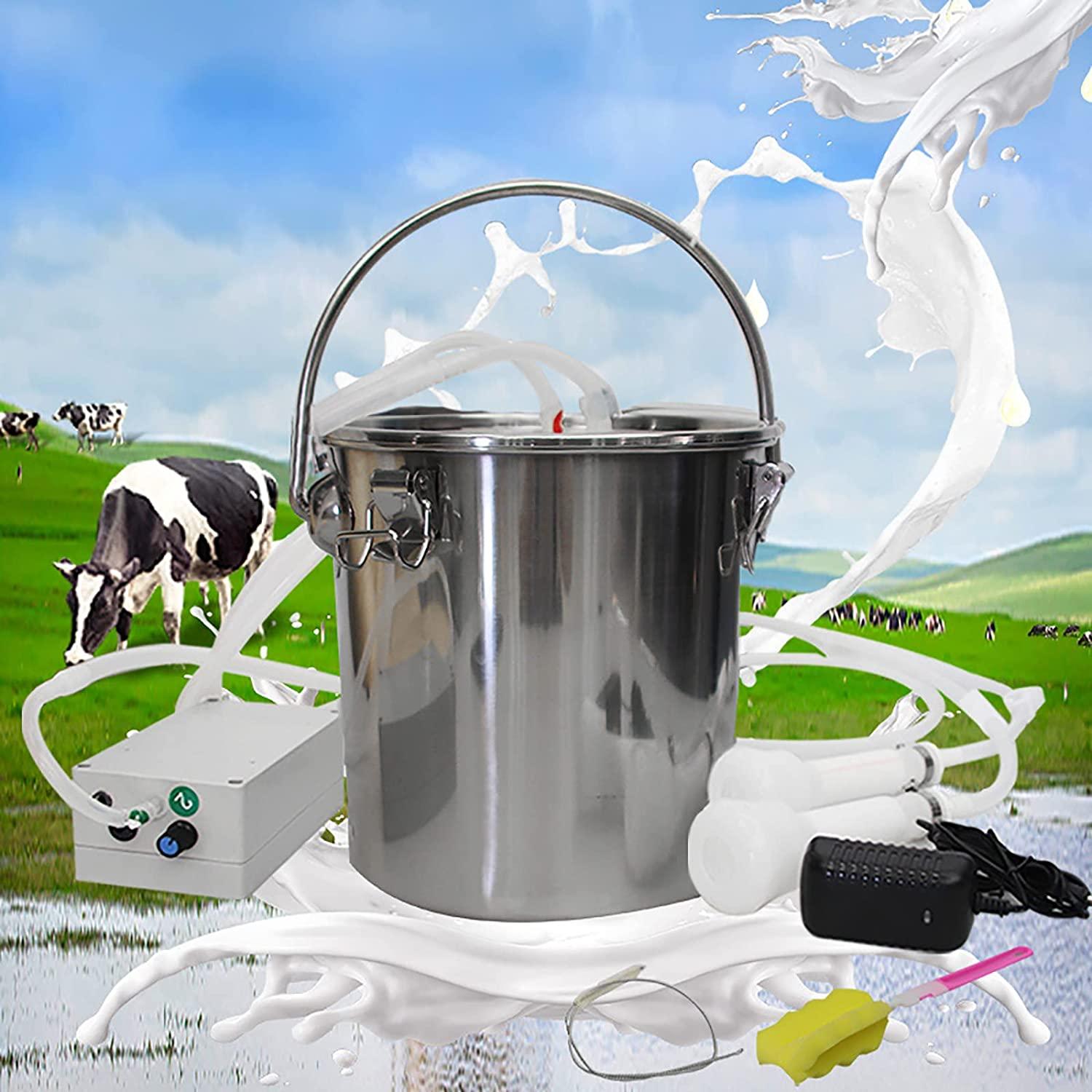 automatic portable livestock milking equipment, electric vacuum pulsation pump milker, portable pulsation vacuum pump goat milker livstock milking machine, goat milking machine for farm household milk
