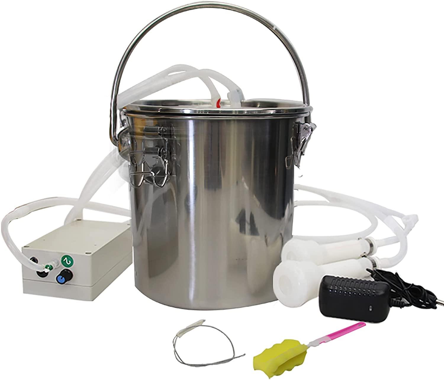 automatic portable livestock milking equipment, electric vacuum pulsation pump milker, portable pulsation vacuum pump goat milker livstock milking machine, goat milking machine for farm household milk