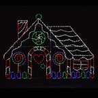 Christmas Light Display LED Gingerbread Candy Lollipop Gumdrop House Yard Art Lawn Outdoor Decoration Lighted Wireframe