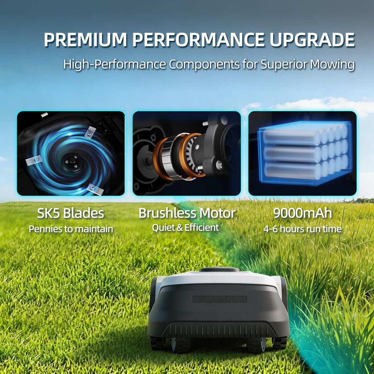 Proudeer DW3000 Wireless Robotic Lawn Mower, GPS RTK &amp; AI Vision Navigation, up to 0.8 Acre Robot Mower with 3D Obstacle Avoidance, Auto Height, IPX6 Waterproof for Smart Home Yard Care