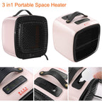 3 in1 Portable Space Heater - Quiet Combo Ceramic Electric Personal Fan Christmas Halloween Decor Decorations Solar Outdoor Led Lights Fall Home Decor Family Kitchen Home Essentials, 817S, 11223