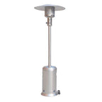 Outdoor Patio Propane Heater with Portable Wheels 47,000 BTU 88 inch Standing Gas Outside Heater Stainless Steel Burner Commercial &amp; Residential Hammered Black for Party Restaurant Garden Yard-SS