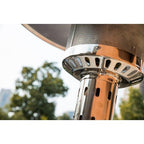 1Pc Outdoor Patio Propane Heater With Portable Wheels 88 Inch Standing Gas Outside Heater Stainless Steel Burner Commercial &amp; Residential Hammered Black For Party Restaurant Garden Yard Silver