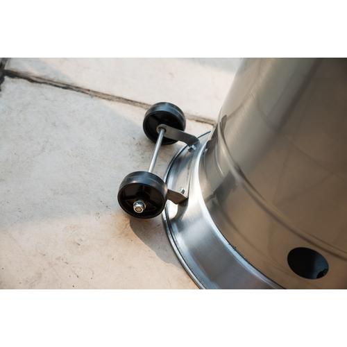 Outdoor Patio Propane Heater with Portable Wheels 47,000 BTU 88 inch Standing Gas Outside Heater Stainless Steel Burner Commercial &amp; Residential Hammered Black for Party Restaurant Garden Yard-SS