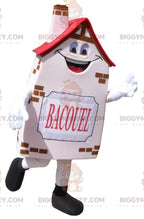 BIGGYMONKEYMascot Costume Bacouel Smiling Pink Cottage House