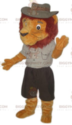 Lion BIGGYMONKEYMascot Costume Dressed In Explorer Outfit
