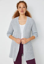 open front waffle cardigan