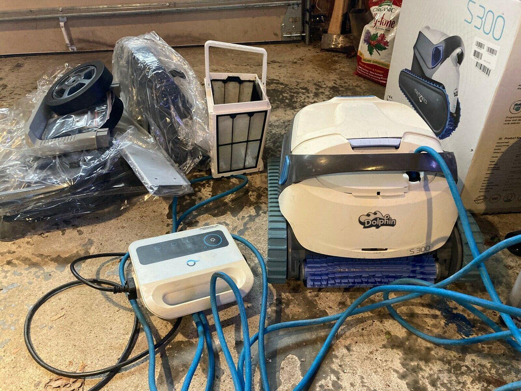 maytronics dolphin robot pool cleaner s300 for parts with caddy